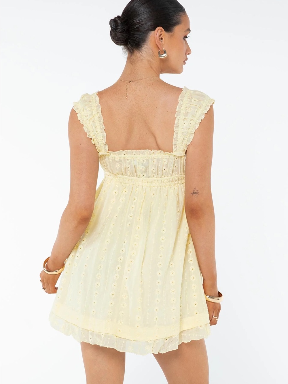Princess Poly Carlita Mini eyelet Dress - Yellow - Picture 10 of 13